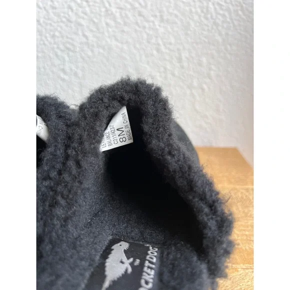 Y2K Rocket Dog Black Suede Sherpa Platform Mule 8 - Picture 4 of 6